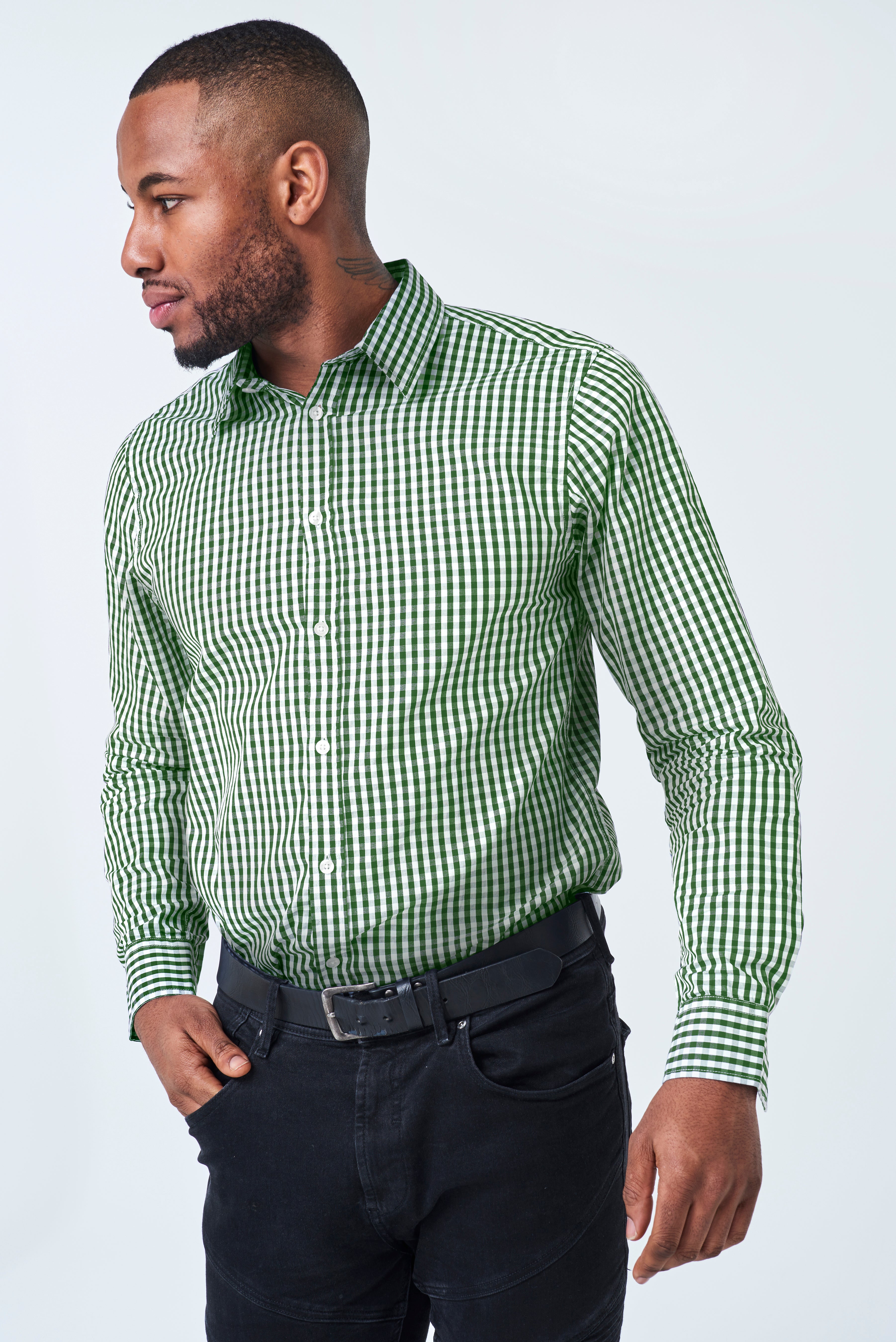 TEDDY SHIRT OLIVE GINGHAM