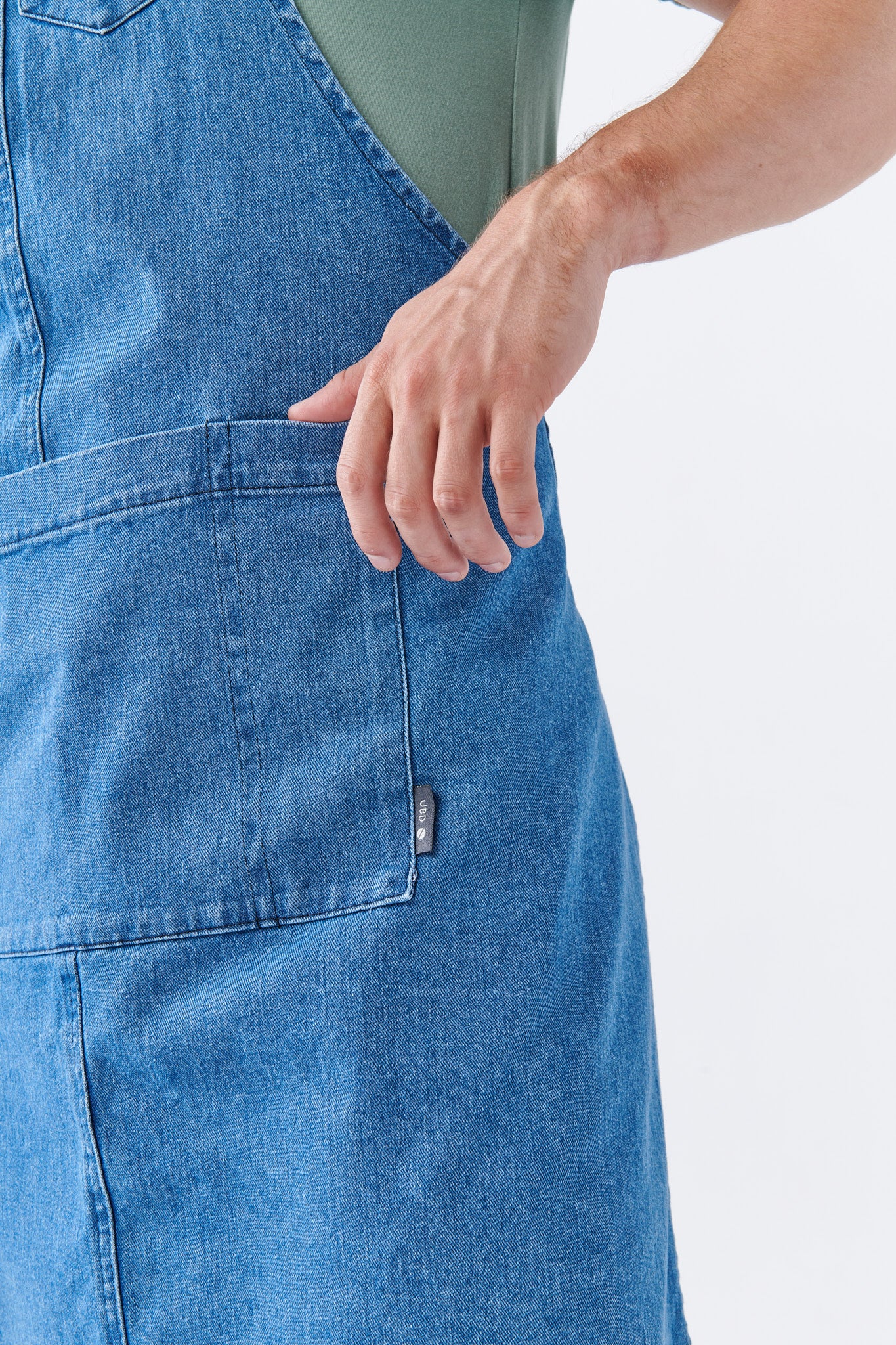 SALE - BERMUDA Denim Bib Apron with PU Leather Straps