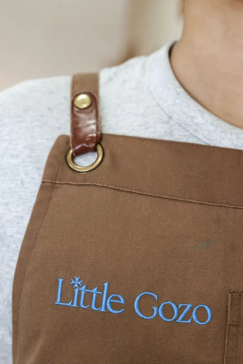 Luca Coffee bib apron with embroidery