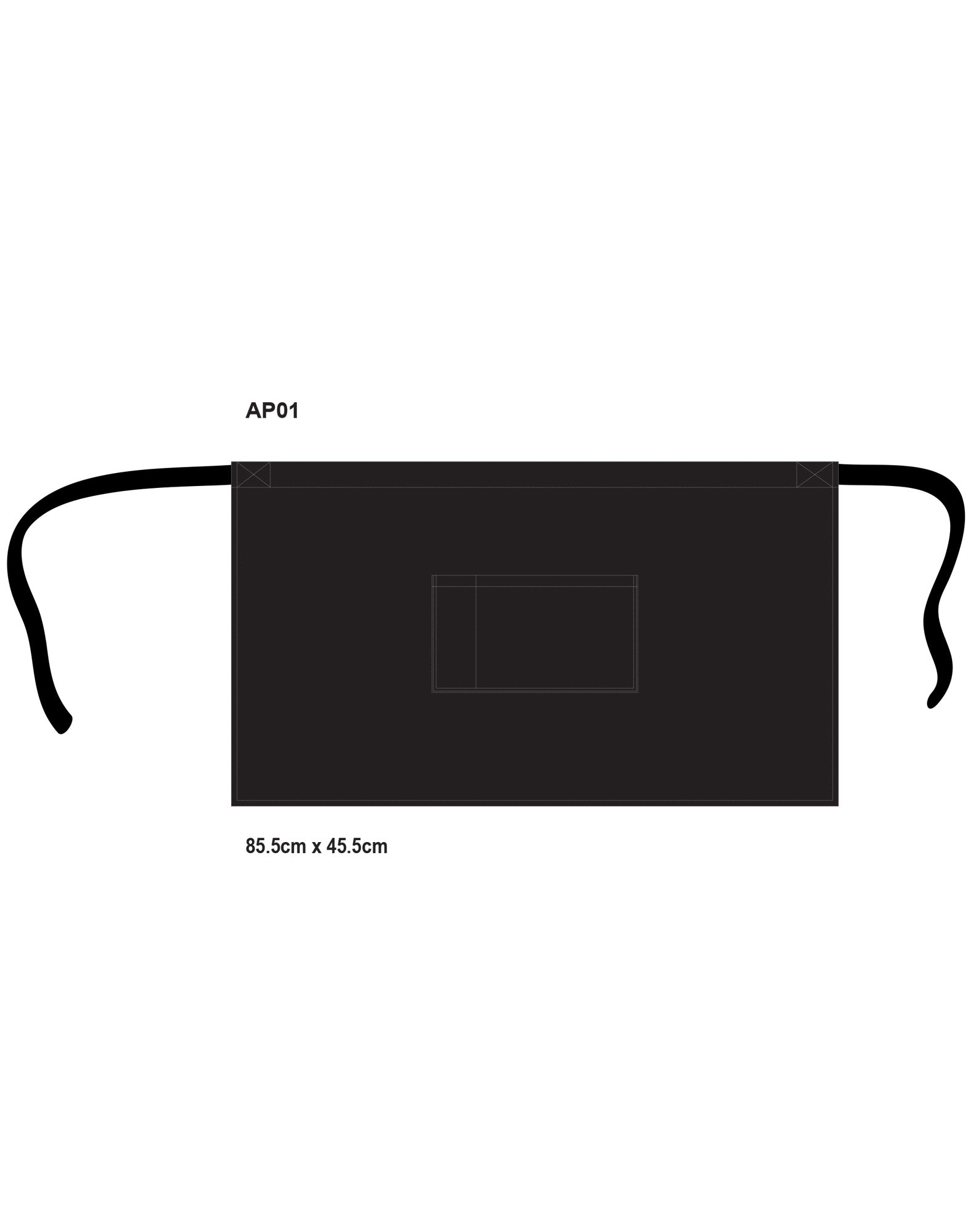 SHORT BLACK WAIST APRON - AP01