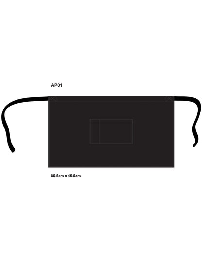 SHORT BLACK WAIST APRON - AP01