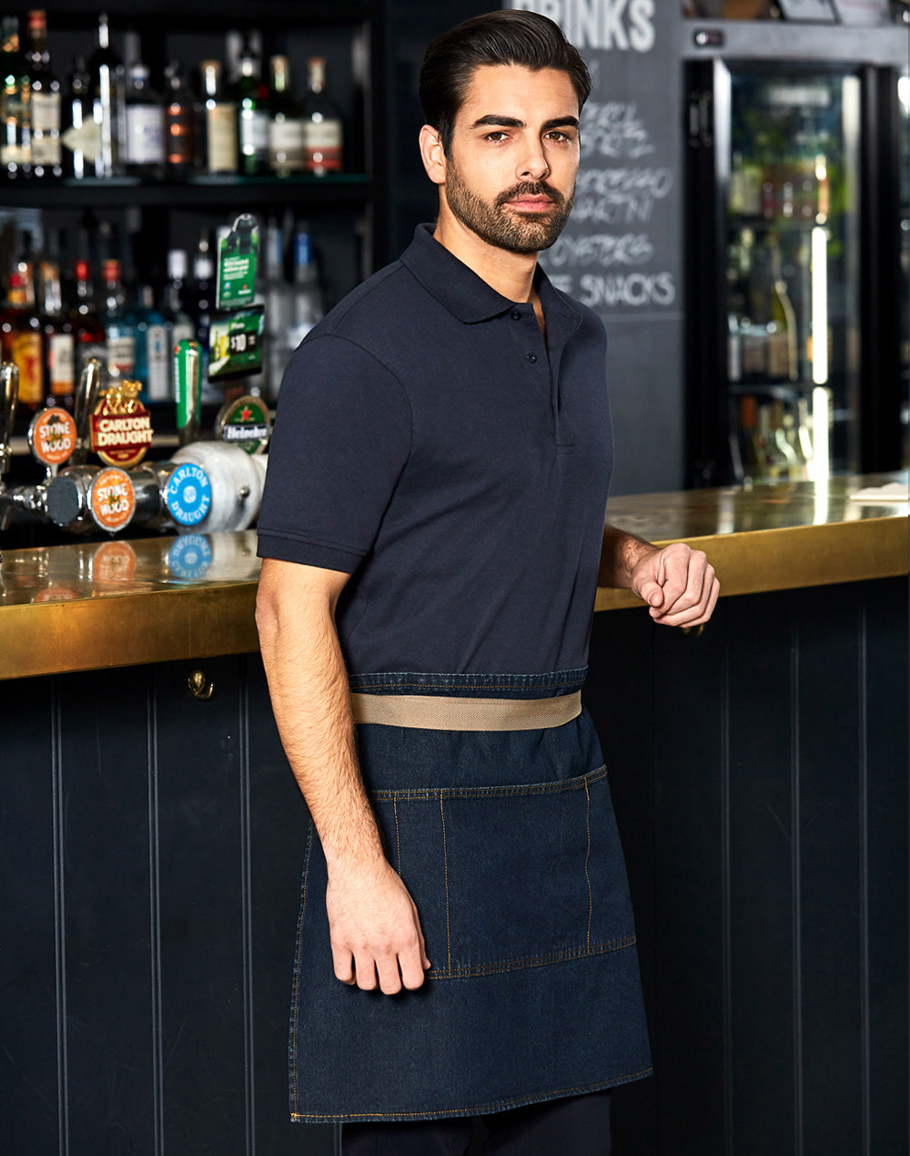 Denim waist apron Indigo Blue AP10