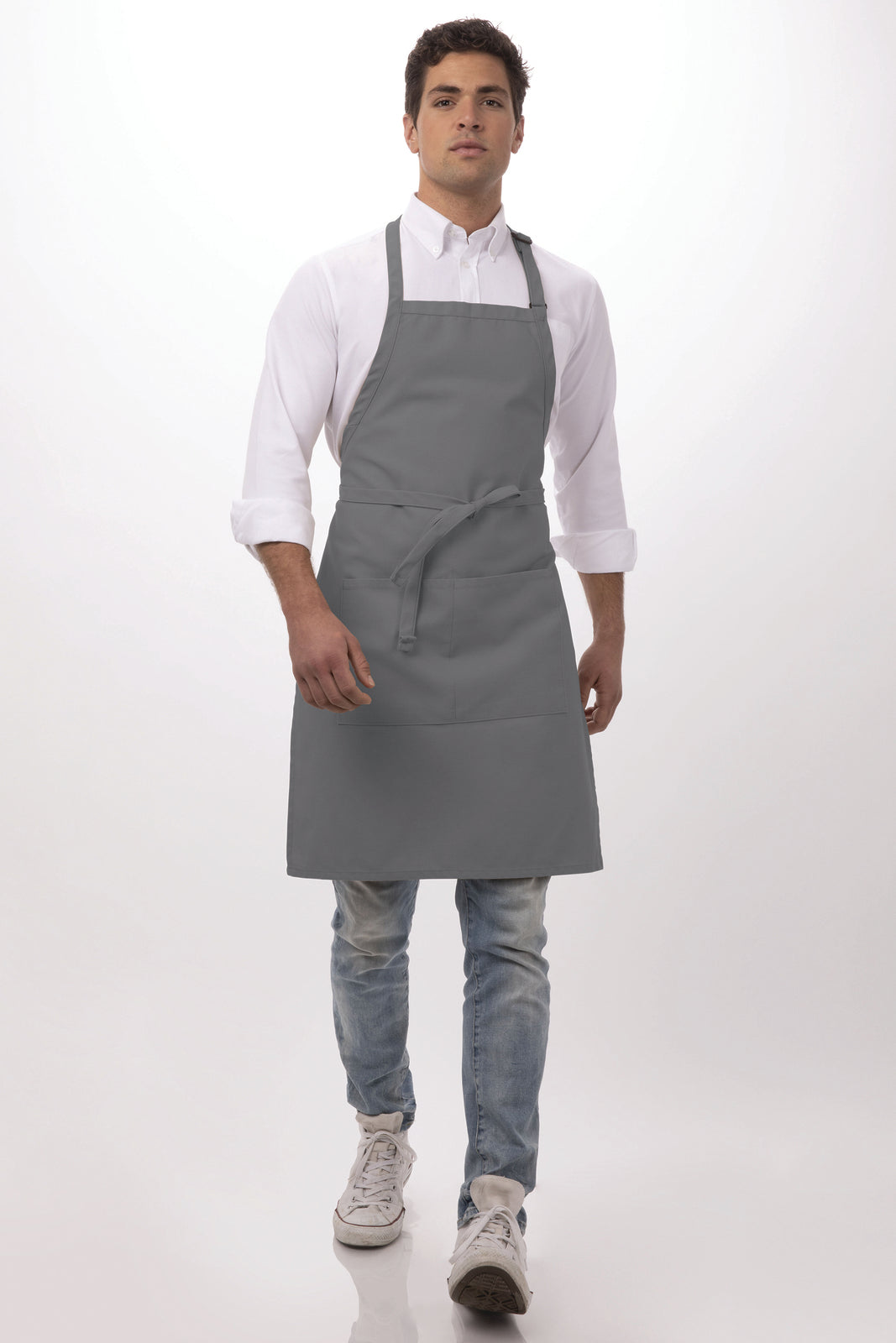 Chef Works Bib Apron – F8 - Grey