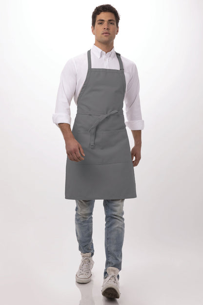 Chef Works Bib Apron – F8 - Grey