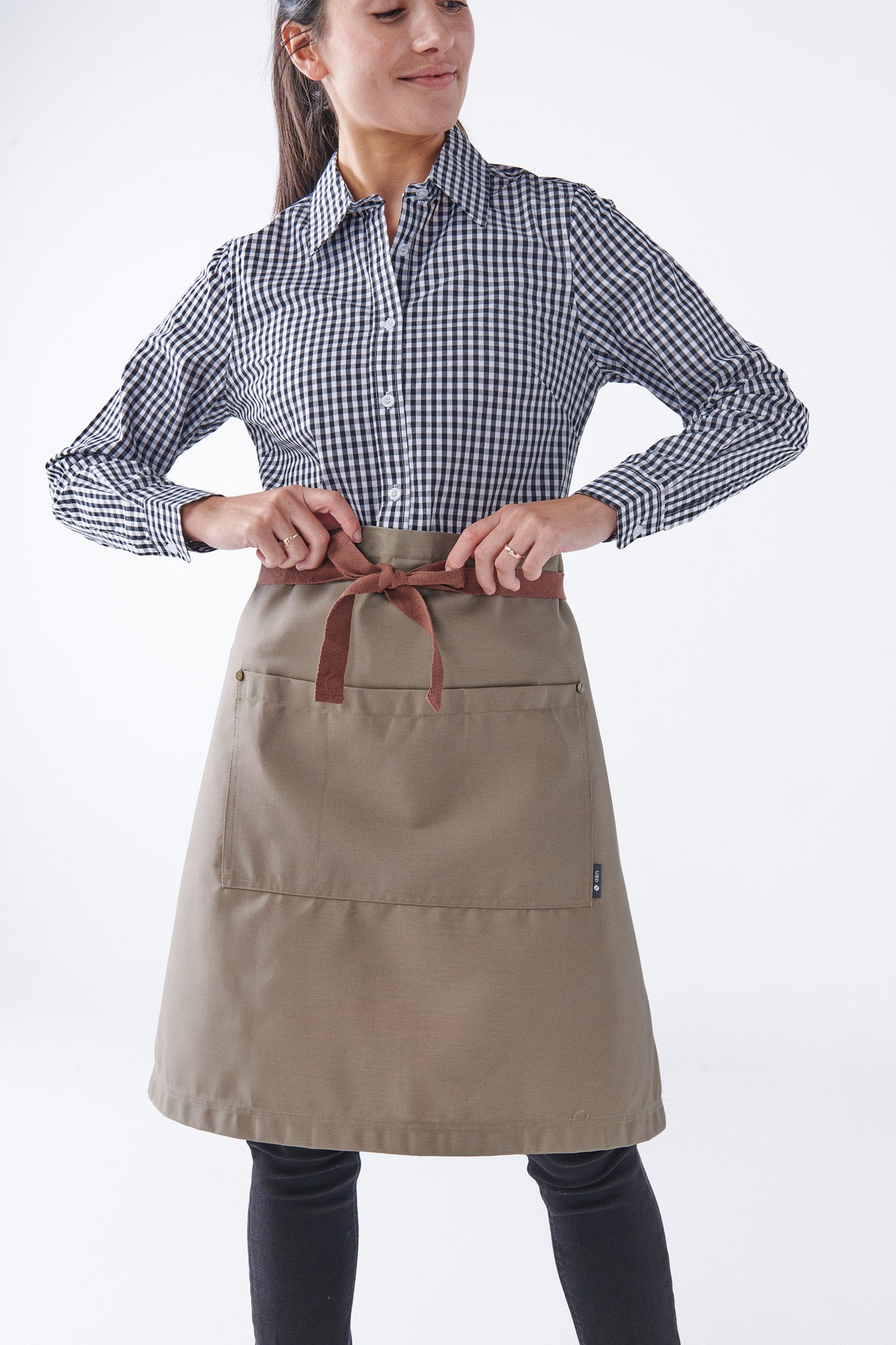 GEORGIA WAIST APRON CARAMEL WITH TAN STRAPS