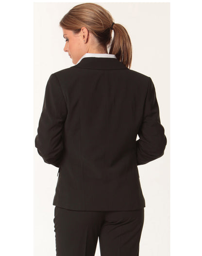 Women’s Pinstripe One-Button Cropped Stretch Jacket