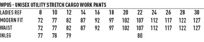 WP05 Unisex Utility Stretch Cargo Work Pants