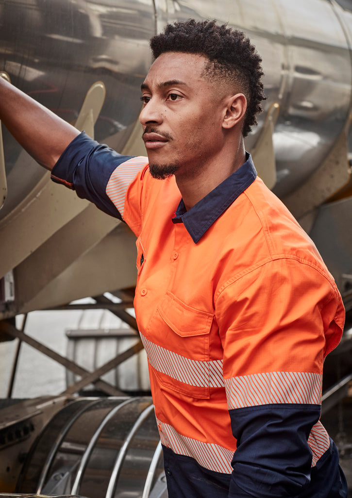 ZW229 -  Mens Rugged Cooling Hi Vis Segmented Tape Long Sleeve Shirt