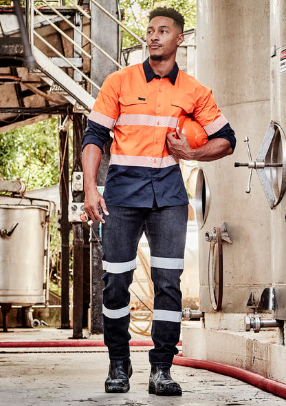 ZW229 -  Mens Rugged Cooling Hi Vis Segmented Tape Long Sleeve Shirt