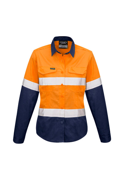 ZW720 - Womens Rugged Cooling Hi Vis Taped Long Sleeve Shirt