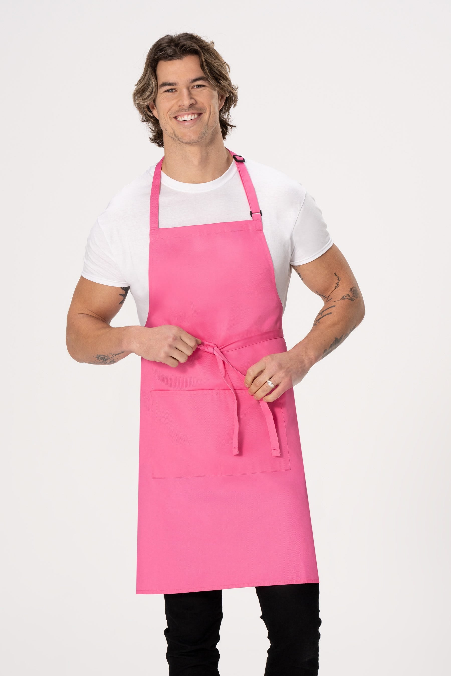 Chef Works Bib Apron – F8 - Hot Pink