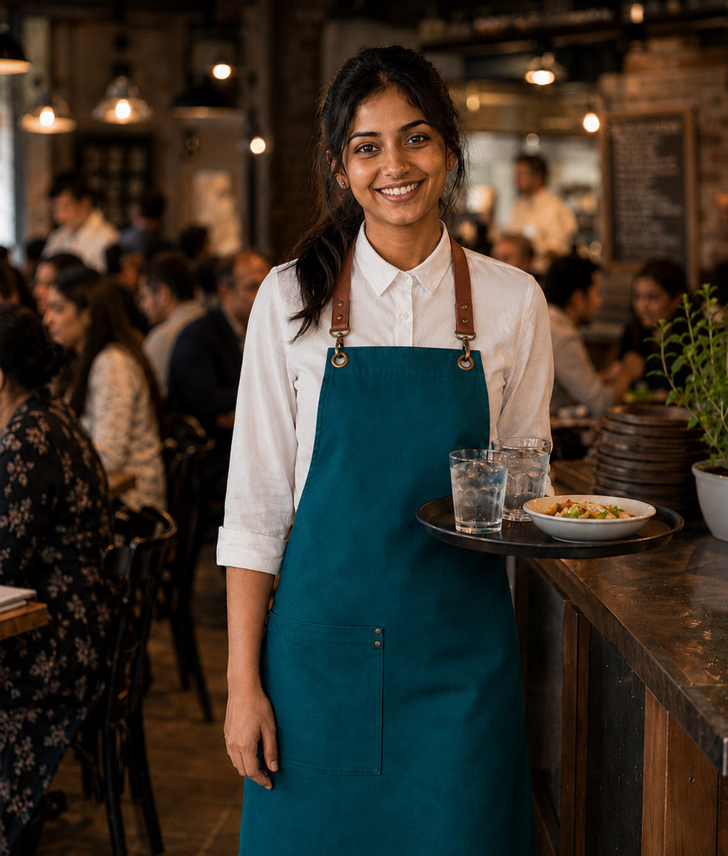 Perry Crossback Canvas Bib Apron – Deep Teal (straps sold separately)