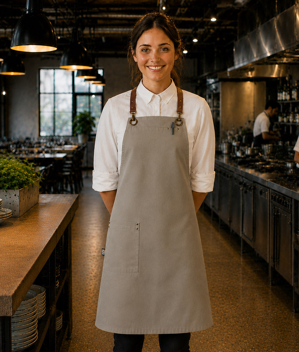 Perry Crossback Canvas Bib Apron – Olive Khaki (straps sold separately)