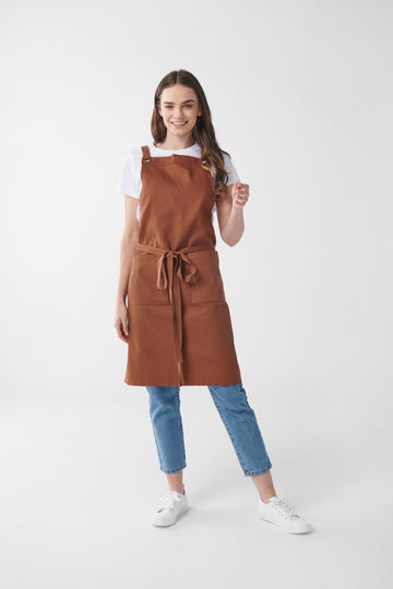 Vibe Bib Apron - Walnut Canvas