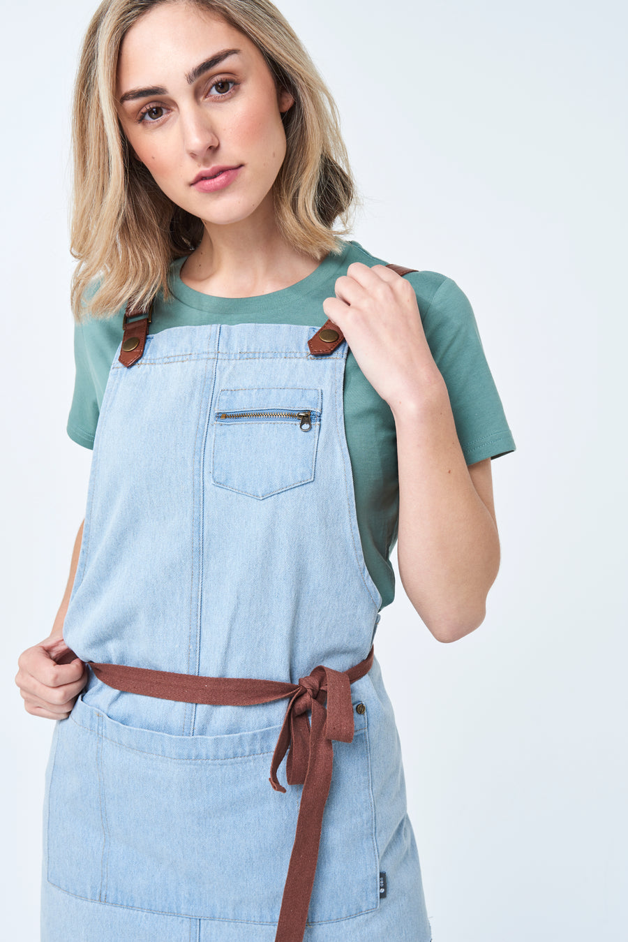Premium Genuine Leather Strap Canvas Apron  Supply Crew